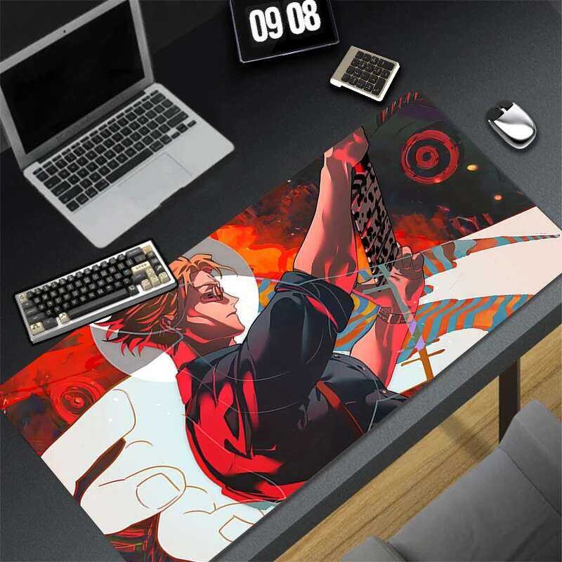 อุปกรณ์เสริมสําหรับเล่นเกมคอมพิวเตอร์ Mousepad แผ่นรองเมาส์สํานักงานแผ่นรองคีย์บอร์ด J-jujutsu Kaisen Kento Nanami โต๊ะ Decoracion อะนิเมะโต๊ะ Mat