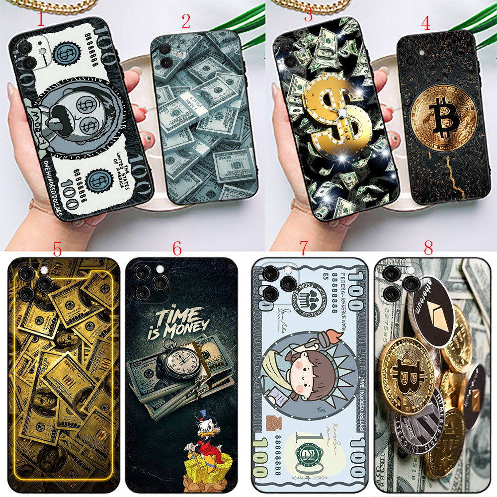 IPhone 11 12 13 Pro Max XR 12 13 Mini H16 กระดาษเงินเคสโทรศัพท์สีดําแบบนุ่ม