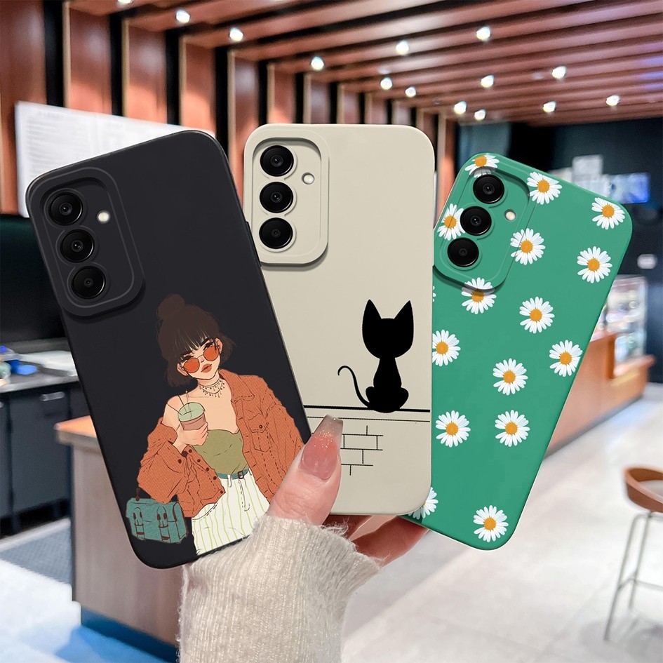 ปลอกสําหรับ Samsung Galaxy A17 A07 กรณีหรูหรา SweetGirl ซิลิโคนป้องกันกล้องสําหรับ SamsungA17 07 ฝาครอบ