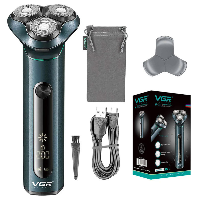 VGR Metal Housing 3D Floating Rotary Electric Shaver For Men Waterproof Beard Electric Razor Face S