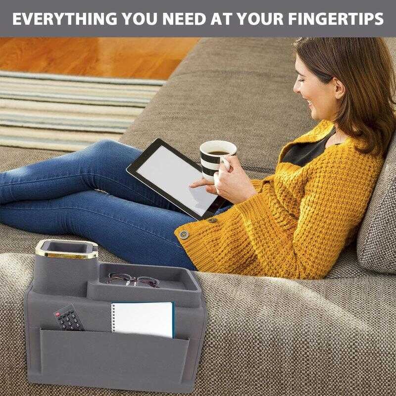Silicone Non-Slip Sofa Cup Holder Multipurpose Couch Armrest Tray