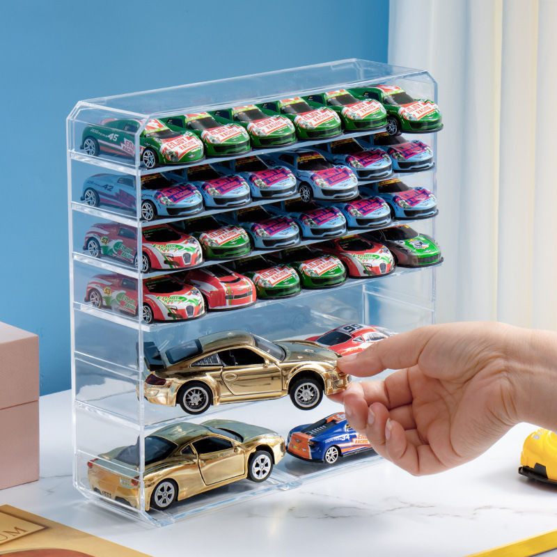 รุ่นโลหะผสม กล่องเก็บของในรถ 164 กระเป๋ารถเด็ก Hot Wheels Domeka Display Rack