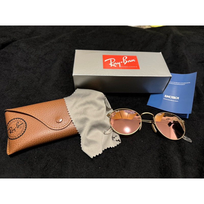แว่นกันแดด RAYBAN รุ่น ROUND FLASH LENSES แท้ มือ 2 สภาพใหม่มา