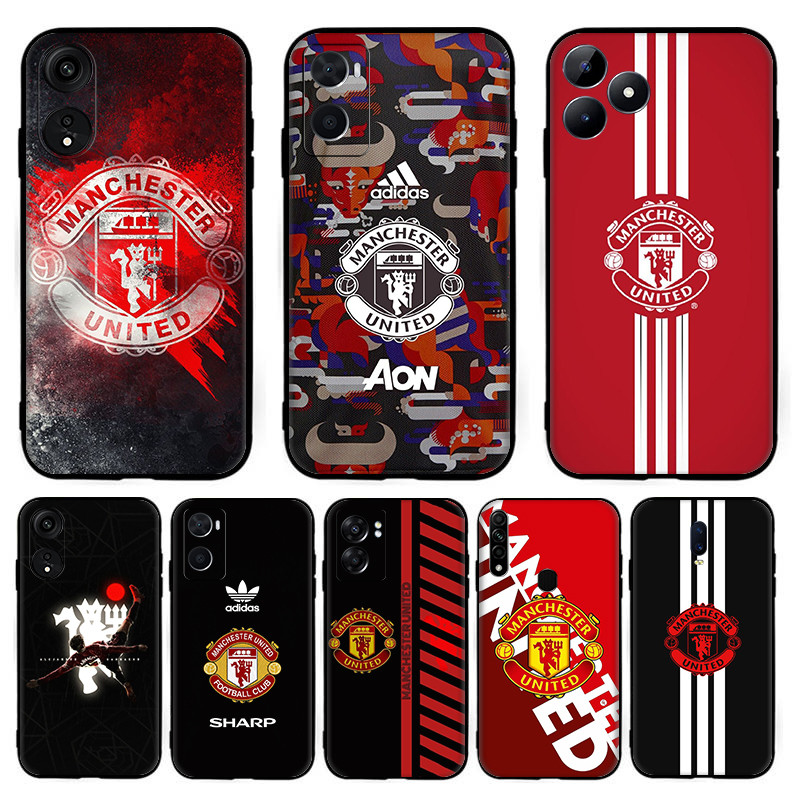 สําหรับ OPPO A57E 4G A77 A73 A76 A74 5G A91 F15 TPU หรูหราซิลิโคนสีดํานุ่ม N41X ฟุตบอล Club Manchest