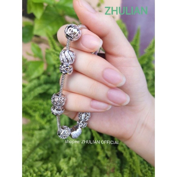 Zhulian (BT5113) Rantai Tangan Saduran Emas Putih สร้อยข้อมือชุบ Zhulian Rohdium