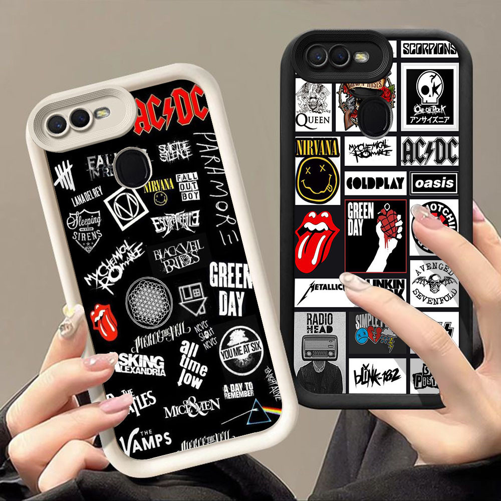 สําหรับ OPPO Realme A12 A12s F7 C2 F9 C2s A5S A5 A1K A11K A12E A7 A3S Pro Q-87 แฟชั่น Rock Band