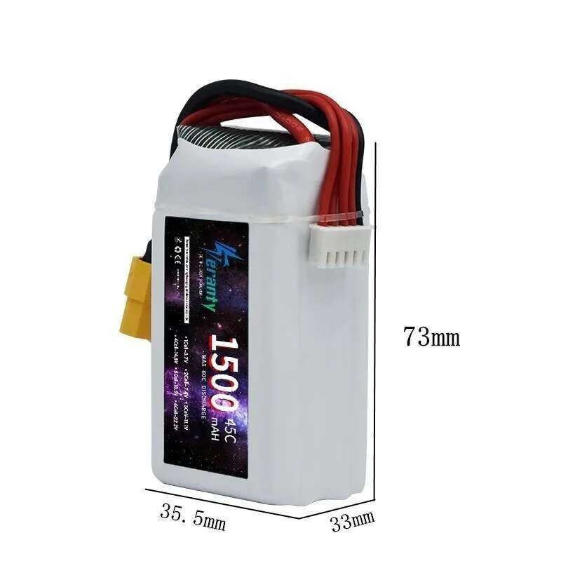 ▥ 4S Lipo 14.8V แบตเตอรี่1500mah 1800Mah 45C กับ Xt30 Xt60ปลั๊กเสียบสำหรับโดรน RC FPV เฮลิคอปเต
