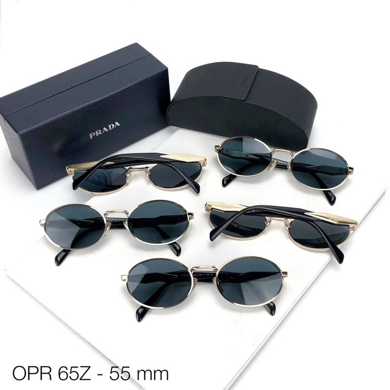 Prada Oval Sunglasses 0PR 65Z paleglod