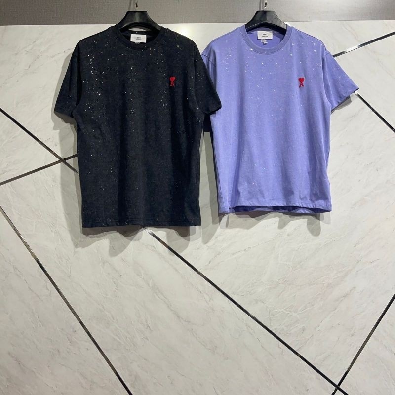 ♞,♘เสื้อยืดใหม่ Ami PARIS rtr