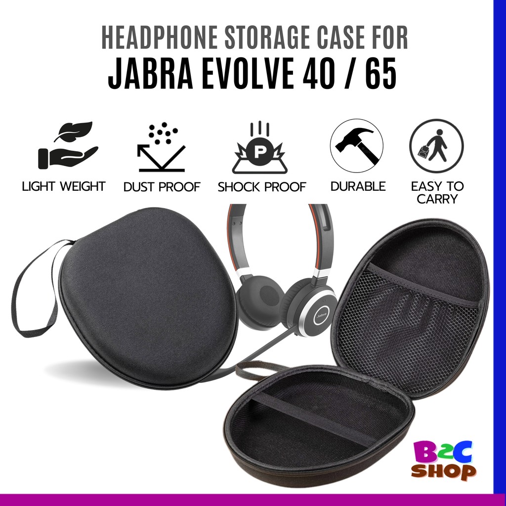 Jabra Evolve 40 / Evolve 65 หูฟังที่รองรับป้องกัน EVA Case กระเป๋าเก็บของสําหรับเดินทางแบบพกพากระเป๋า