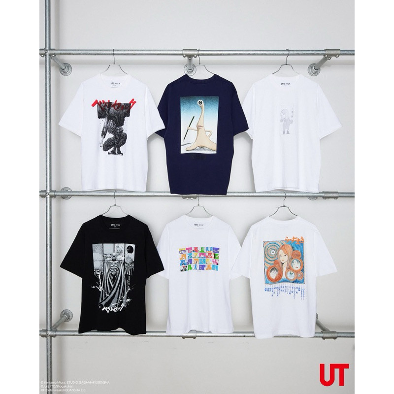 ♞,♘,♙เสื้อยืด Uniqlo x Manga curation UT (Unisex) Berserk/Uzumaki/Parasyte XM