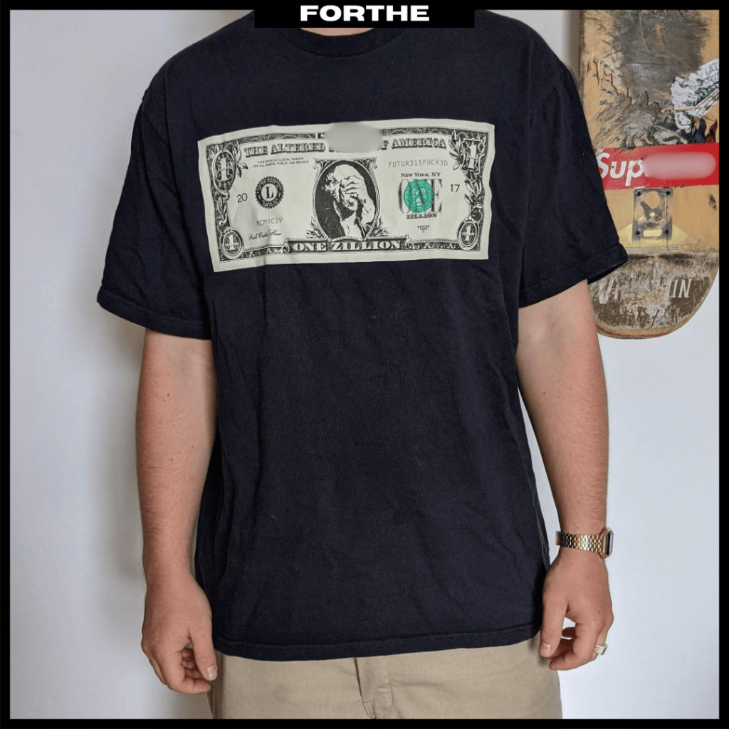 ♞,♘Sup Dollar Tee เสื้อยืดขนาดใหญ่ 280G 100% ผ้าฝ้ายหนักขนาดใหญ่ Tshirt เงินดอลลาร์กราฟิกพิมพ์ Tshi