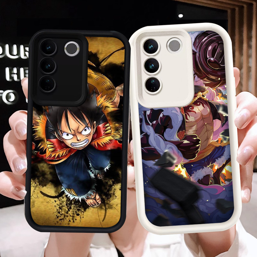 Z-52 One Piece LuffyสีขาวสีดําสําหรับVIVO Y81s V29E V29 Y81 Y100 Proกรณี