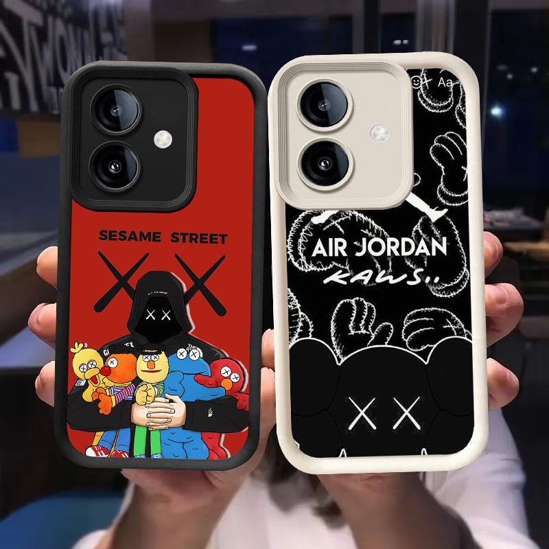 O-20 KAWS Casing สําหรับ OPPO A3 A3X A5 Pro 5G สีดําและสีขาว