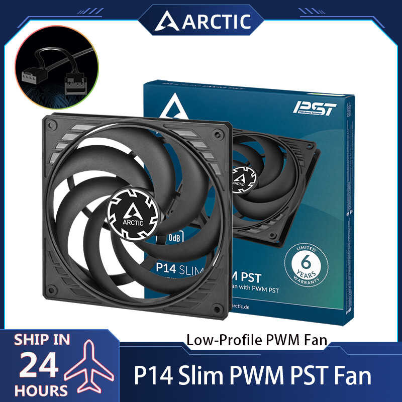 P14 6 ARCTIC Ultra Slim PST PWM 140 มม. พัดลมระบายความร้อนแบบบาง 12V 4