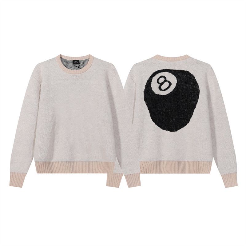 ♞,♘,♙ แฟชั่น Stussy เสื้อกันหนาวการพิมพ์รอบคอเสื้อกันหนาวผ้าฝ้ายถักเสื้อกันหนาว Unisex erui