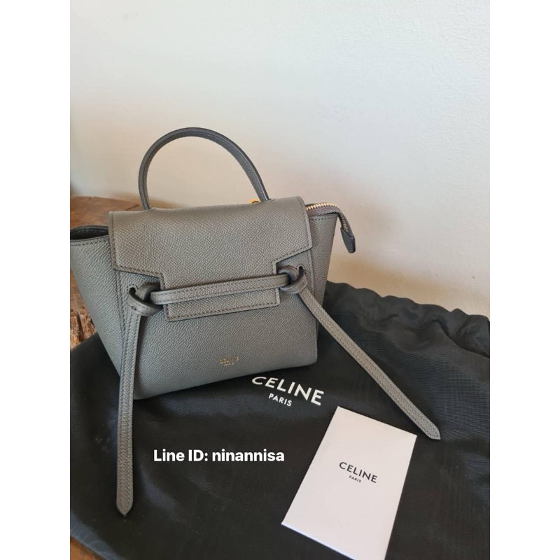 Used like new Celine Pico belt bag สีเทา ปี 2022