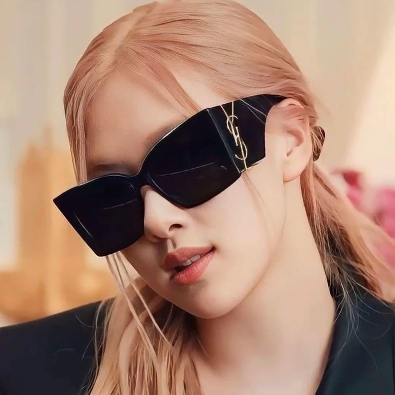 YSL แว่นตากันแดด Saint Laurent Rose แบบเดียวกัน2024ใหม่กรอบกว้างแว่นตากันแดดตาแมวย้อนยุค SL M119