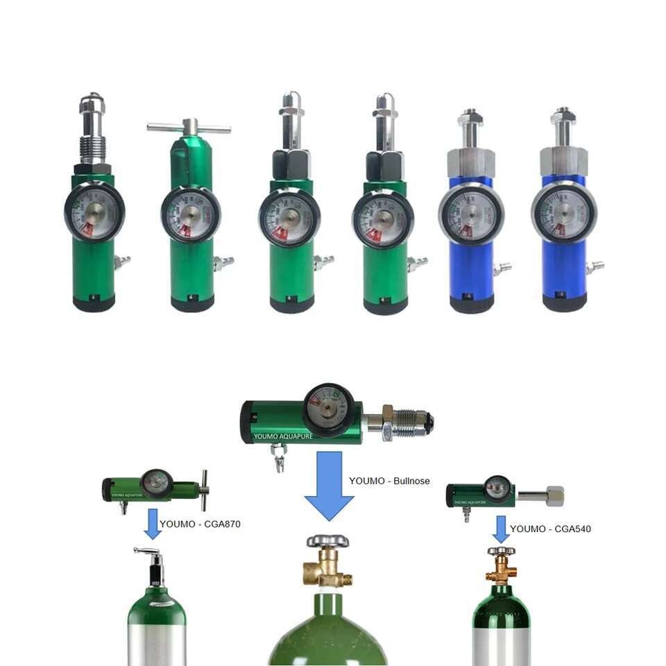 บราซิล CGA540 America CGA870 0-4 LPM ถังออกซิเจน Flow Meter O2 Regulator สําหรับเครื่องกําเนิดโอโซนท