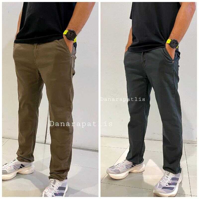 กางเกงขายาวกระบอกเล็กผ้ายืด J40