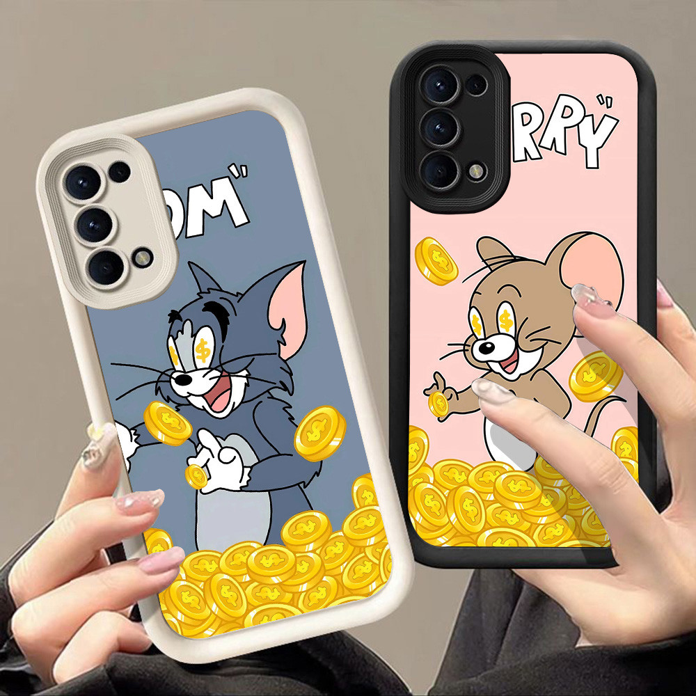 สําหรับ OPPO Reno 5 F19s 4 6 A72 A52 A95 A92 F19 ค้นหา X3 Lite 5G Q-46 แมวและเมาส์