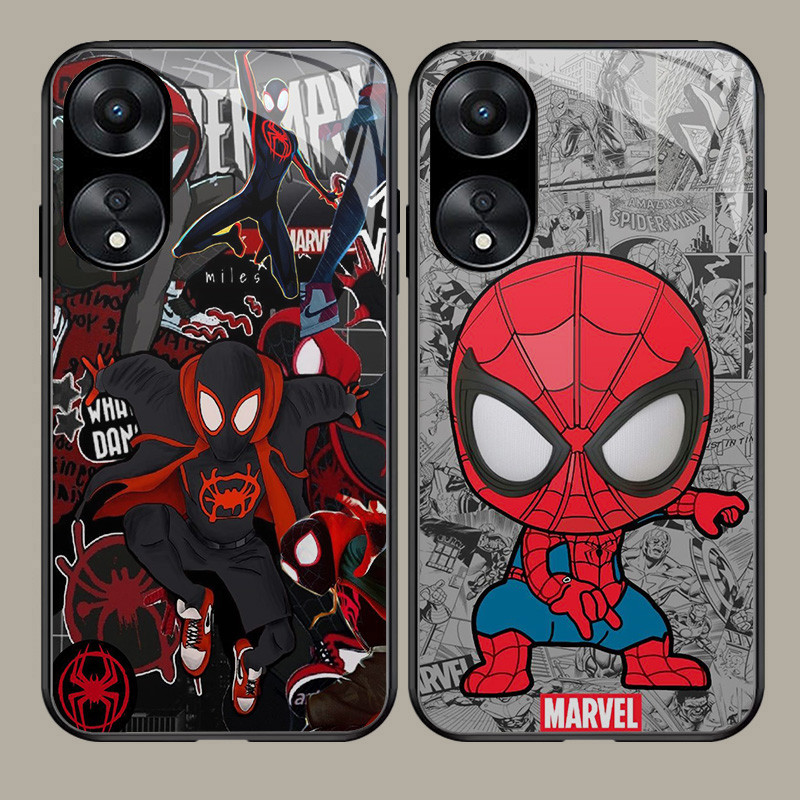 G-12 Spiderman HD แก้วสําหรับ OPPO A57S A77 A96 A77S A76 A17 A36 A57 Realme C30S C30 C67 C55 C33