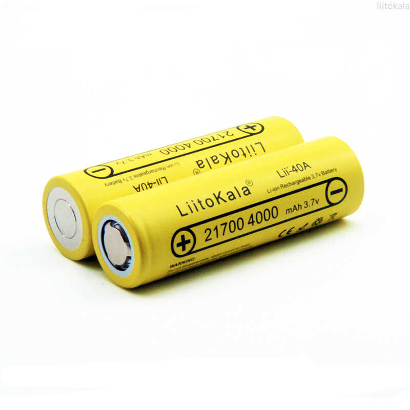 Δ Liitokala 21700 4000Mah Lii-40A แบตเตอรี่ลิเธียมแบบชาร์จไฟได้ 40