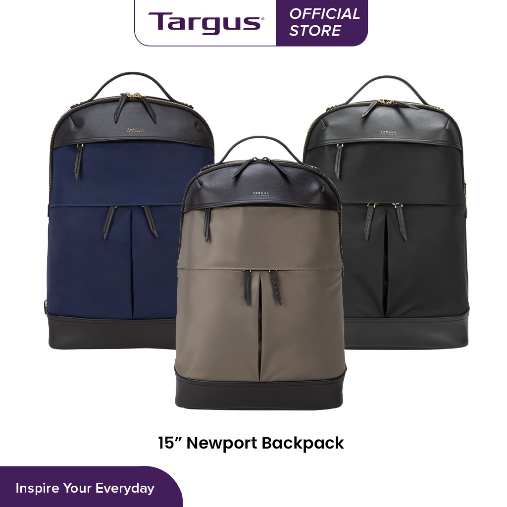 ในสต็อก Targus Newport Water Repellent Twill Nylon Backpack 15 นิ้ว