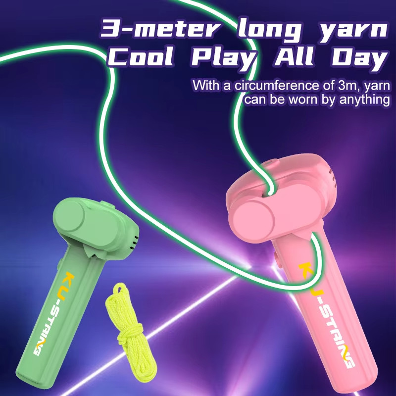 3pcs Electric Glow In The Dark เชือกเชือก Launcher Luminous แบบพกพามือถือ String ความเครียดบรรเทาของเล่นสําหรับผู้ใหญ่ Party ของขวัญ