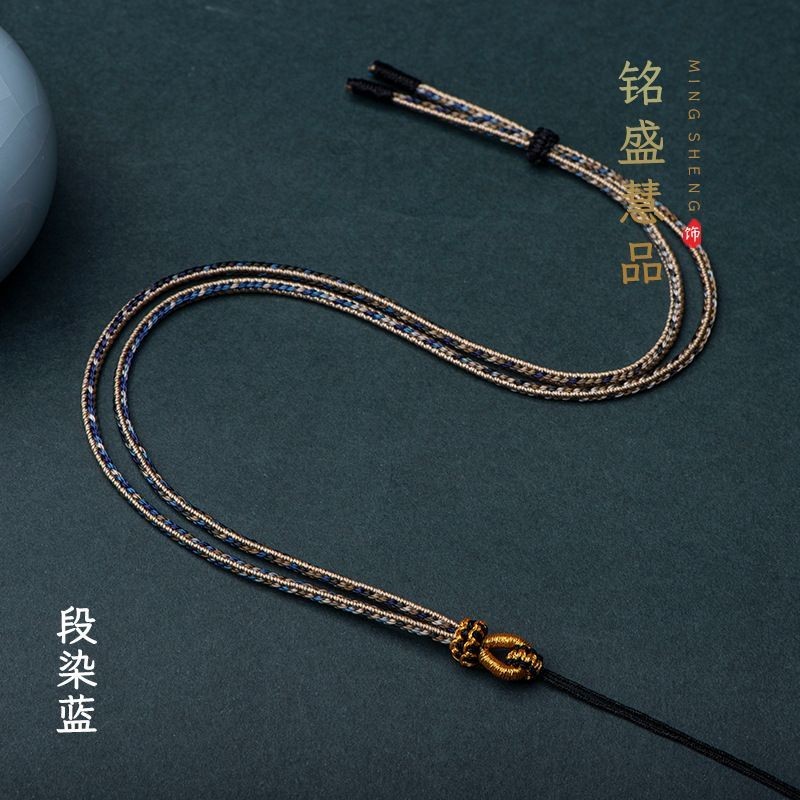 ประณีต Hand-Knitted Ten Miles Peach Blossom Handmade สร้อยคอเชือกปรับแปด Treasure เข็มทิศจี้ทอง Lany