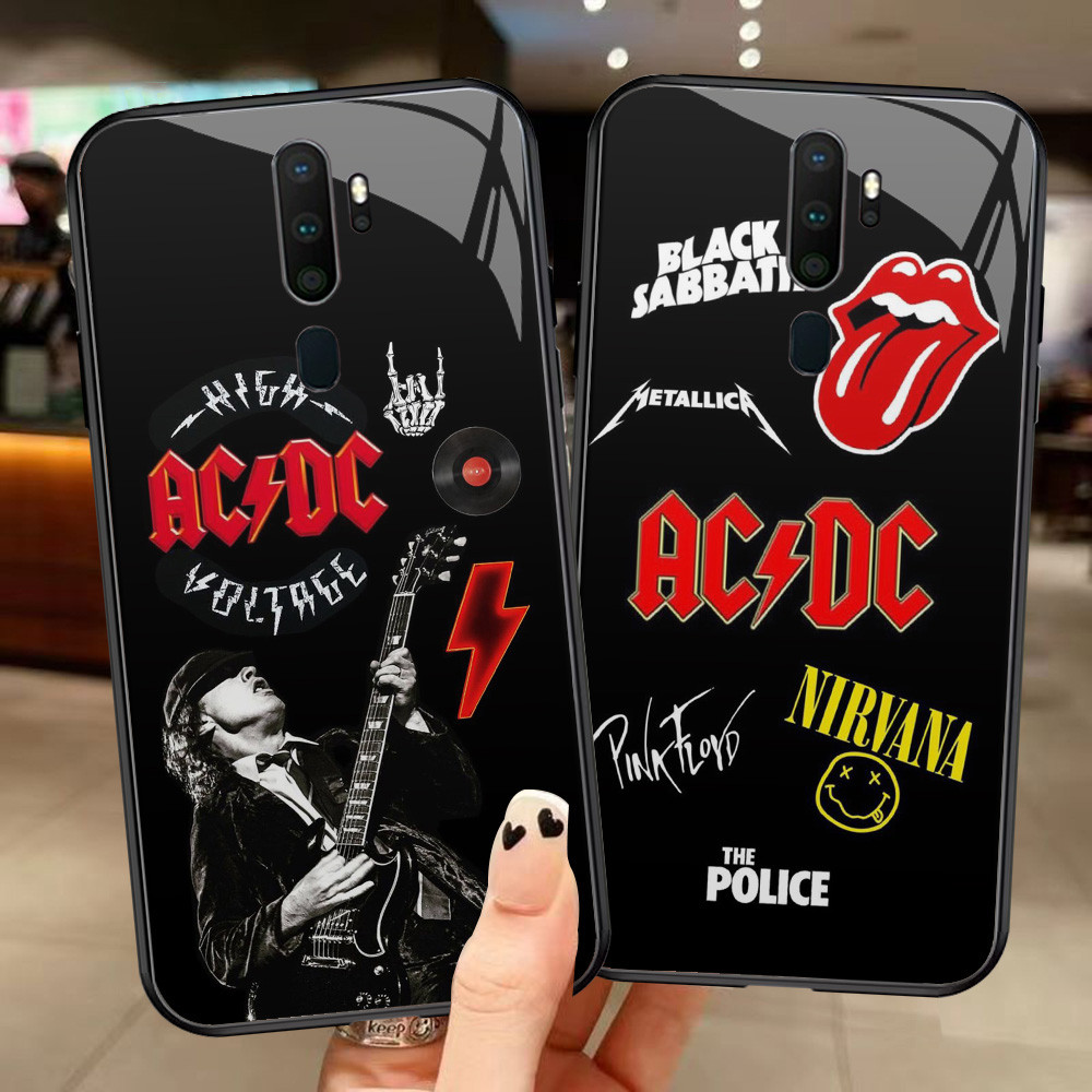 G-66 ACDC Band HD Glass Case สําหรับ OPPO Reno 2Z A5 2F A9X A9 2020 F11 Pro