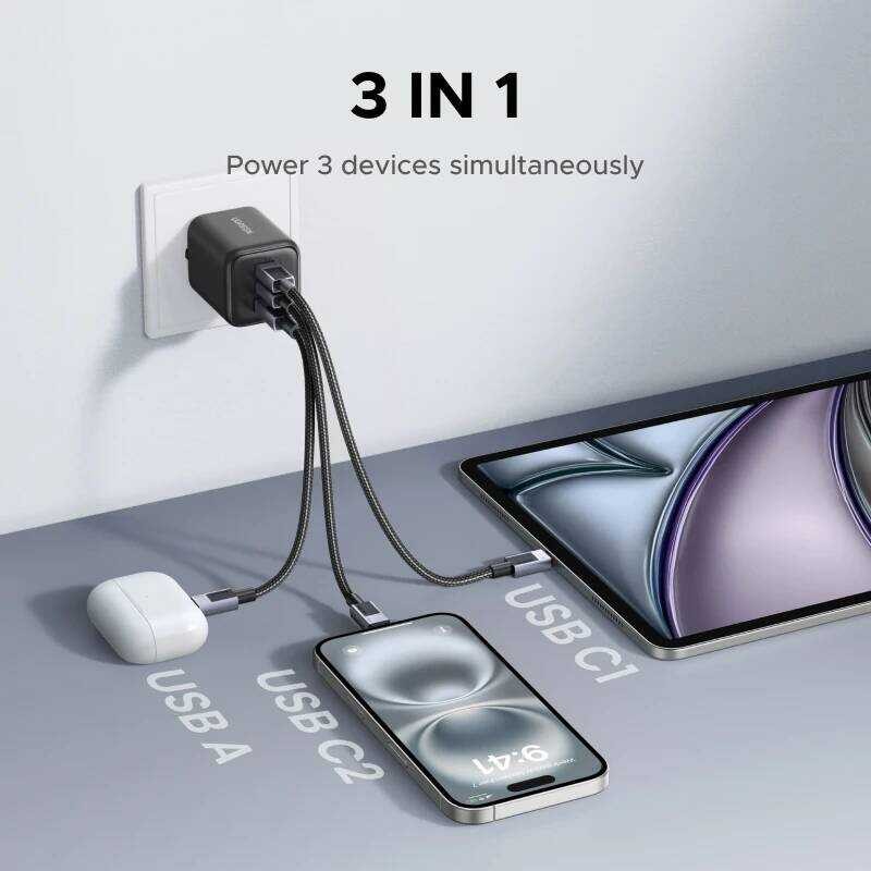 ▥ UGREEN 45W GAN Pd3.0 PPS Qc3.0 USB C Fast Charger สําหรับ Samsung S25 S24 Ultra Iphone 16 15