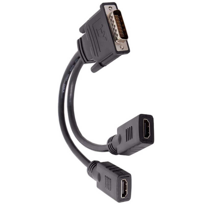 Dms59 Pin To Dual HDMI สายอะแดปเตอร์หญิงหนึ่งส่วนสองสายคอมพิว