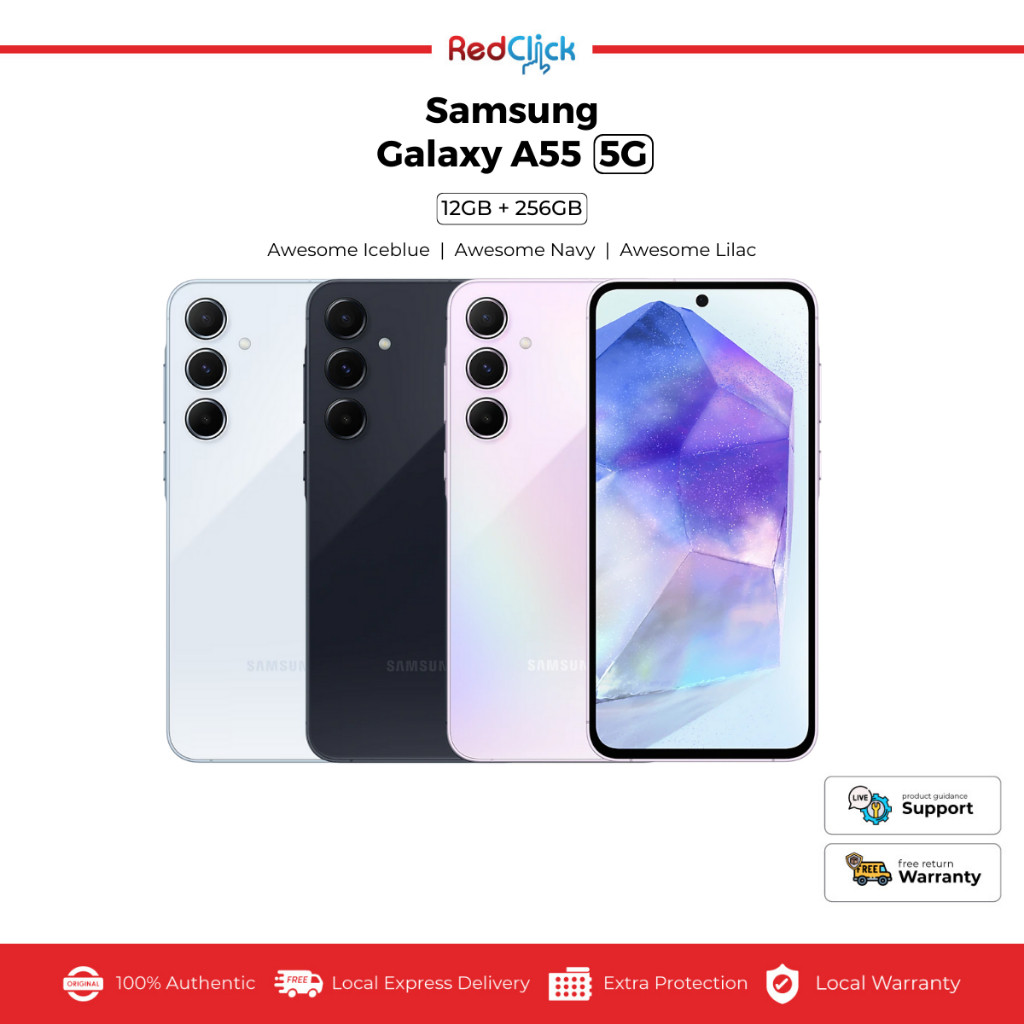 ในสต็อก Samsung Galaxy A55 / Galaxy A54 5G (8GB+256GB) (12GB+256GB) ชุดซัมซุงมาเลเซียดั้งเดิม