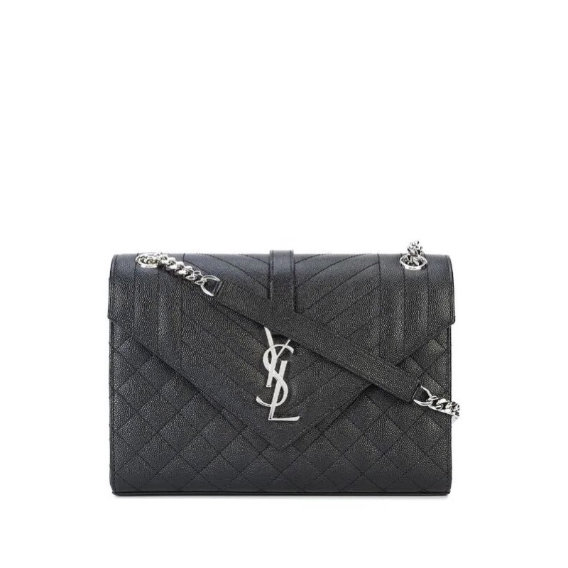 กระเป๋าเเท้100% สีดำ YSL envelope bag medium ปี21 อปก.ครบ ใบเสร็จออกช๊อปไทย/กล่อง/การด์/ถุงผ้า สภาพ