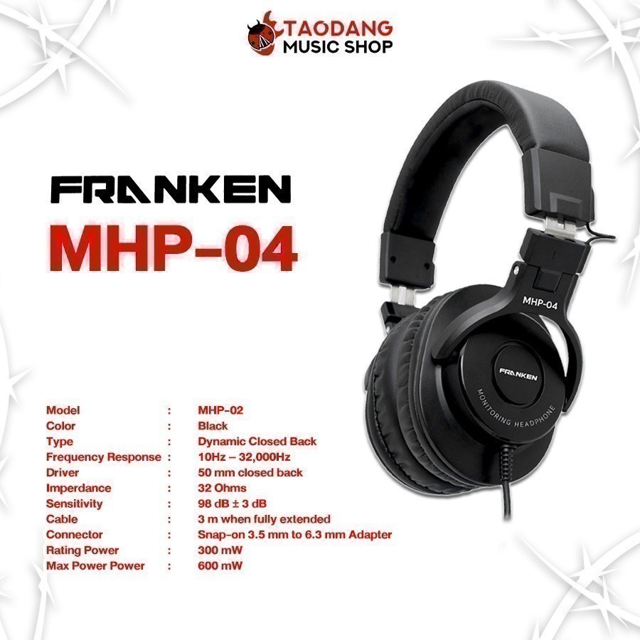 ส่วนลด 1,000.- MAX หูฟังมอนิเตอร์ Franken MHP02 , MHP04 - Monitor Headphone Franken MHP-02 , MHP-04