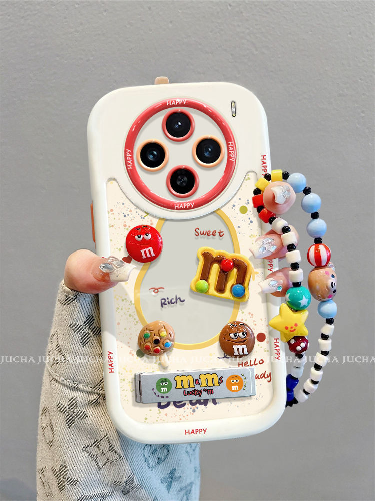 เหมาะสําหรับ Vivox200pro เคสโทรศัพท์มือถือซิลิโคนตลก X200por รวมทุกอย่างพร้อมเชือกเส้นเล็กป้องกันการล่มสลาย X200mini ส่วนบุคคล