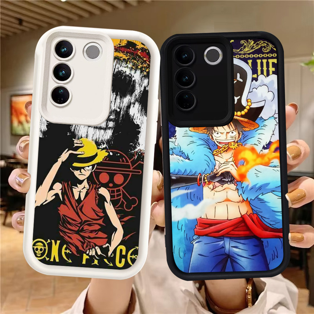 Z-3 One Piece Luffy ปลอกสีขาวสีดําสําหรับ VIVO Y81s V29E V29 Y81 Y100 Pro กรณี