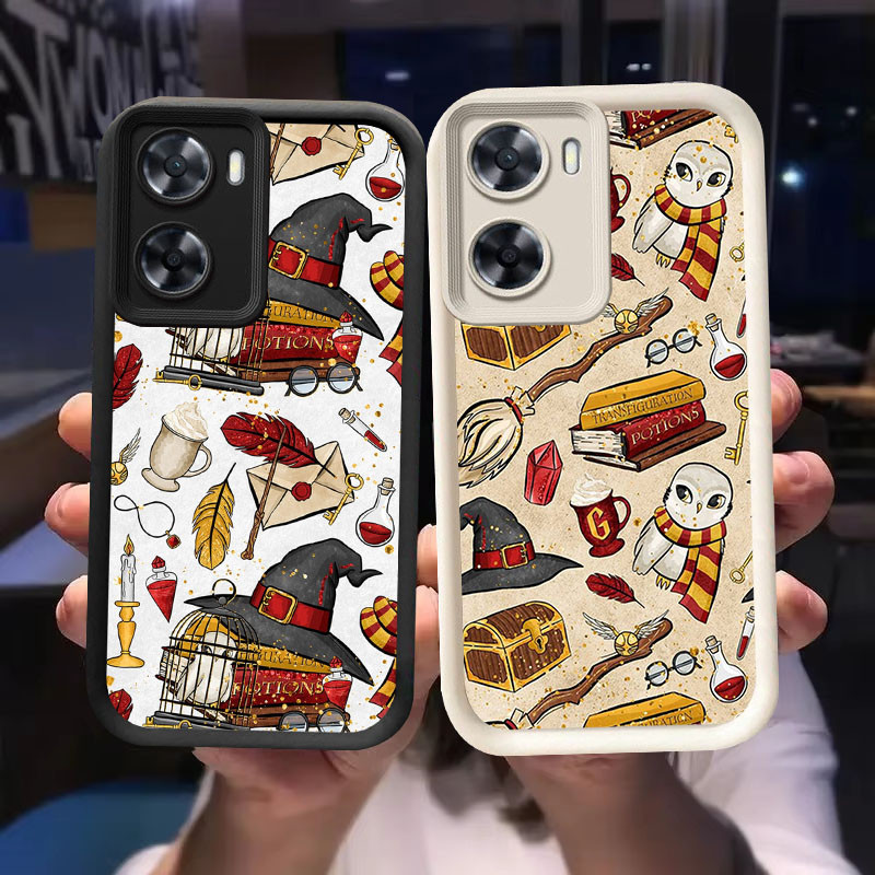 O-7 Hedwig Owl Casing สําหรับ OPPO Realme C33 A96 9i A77s A77 สีดําและสีขาว