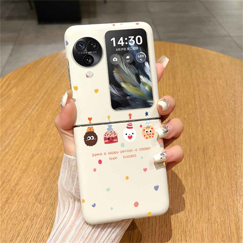 น่ารัก Clear Wave Point บิสกิตสัตว์เคสโทรศัพท์สําหรับ OPPO Find N2flip N3flip N2 Flip N3 N3flip ฝาครอบกันกระแทก