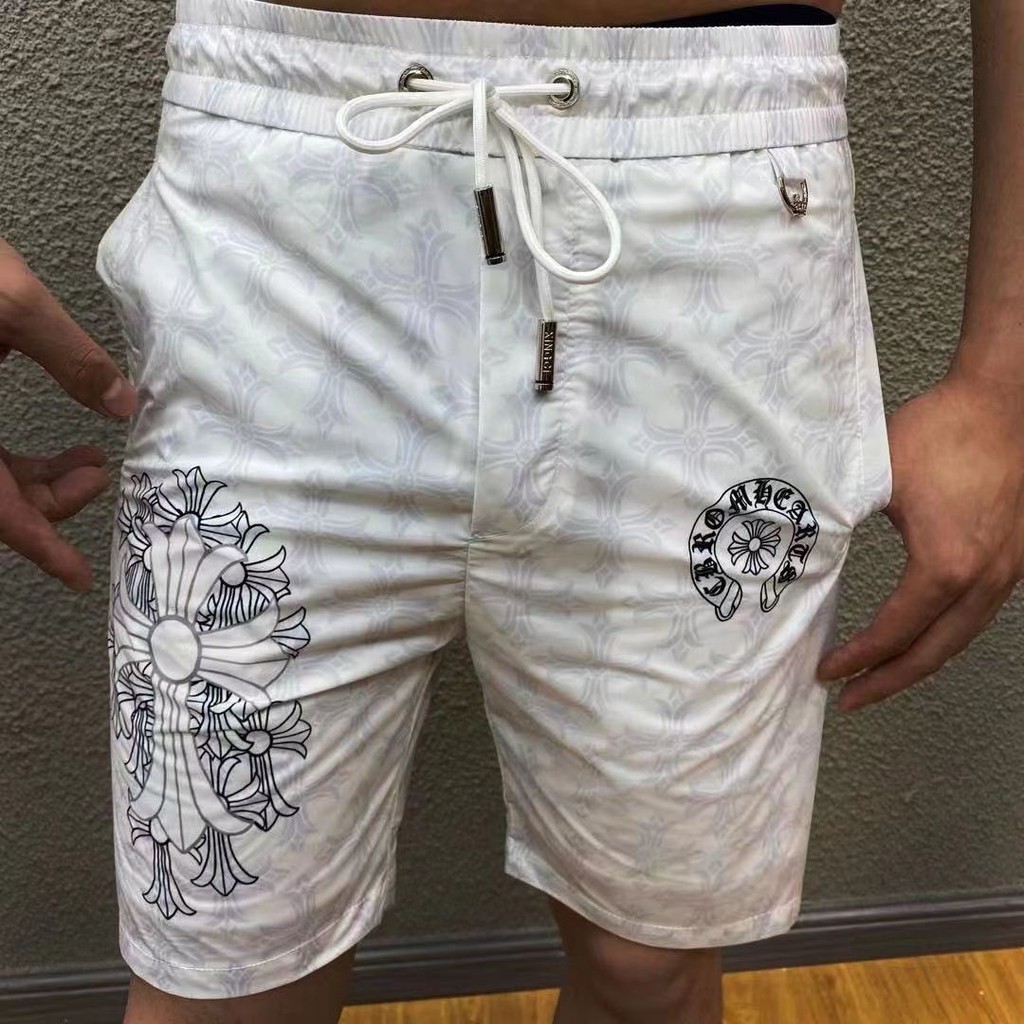 Slim Chrome Hearts2025 ฤดูร้อนกางเกงขาสั้นห้าจุดผู้ชายหรูหราใหม่กีฬากางเกงชายหาด - รูปที่ 6