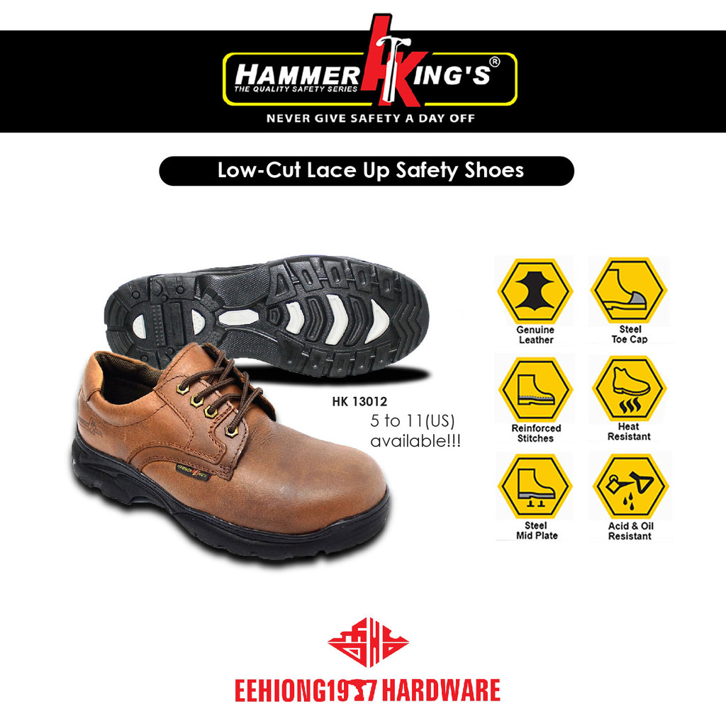 HAMMER KING HAMMERKING ค้อน KINGers HK13012 HK 13012 Low-cut Lace-up ความปลอดภัยรองเท้า Kasut Kerja工