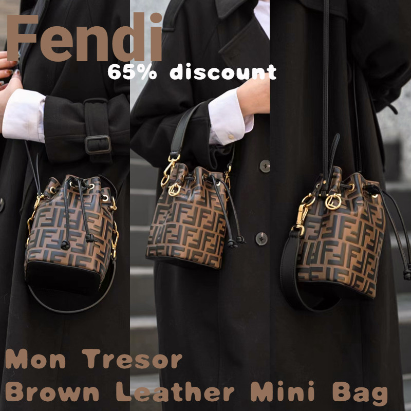 FENDI Mon Tresor Small Bucket Bag/Handbag/Shoulder Bag/กระเป๋าถัง/กระเป๋าถือ