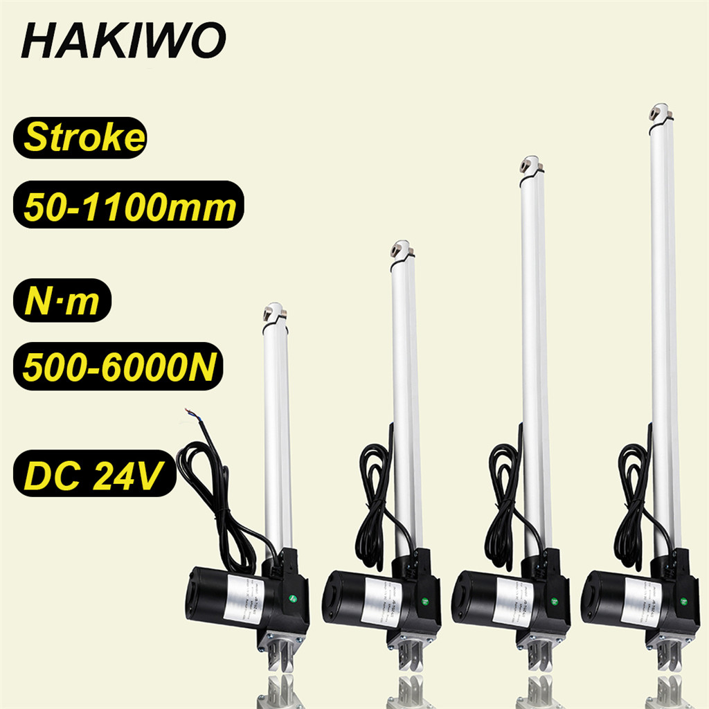 HAKIWO ตัวกระตุ้นเชิงเส้น 24V Linear Actuator 6000N 50 มม.300 มม.600 มม.800 มม.1100 มม.จังหวะ Solar Tracker Caravan