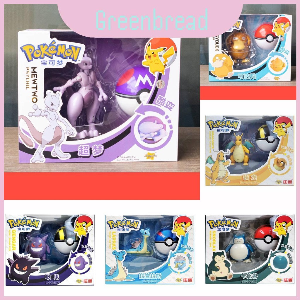 แอ็คชั่นฟิกเกอร์ที่ไม่ซ้ํากันด้วย Pikachu Mewtwo Eevee และการออกแบบที่มีสีสัน Psyduck