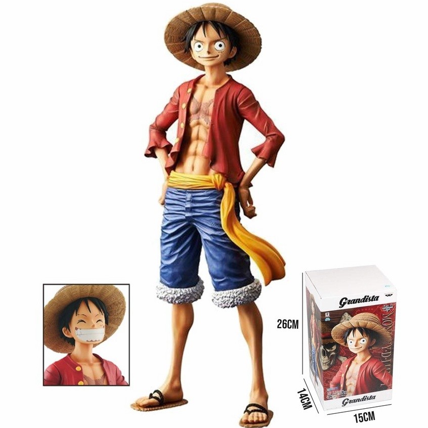 ในสต็อก One Piece Grandista Luffy Zoro Sanji Law Amine Action Figure ของสะสม