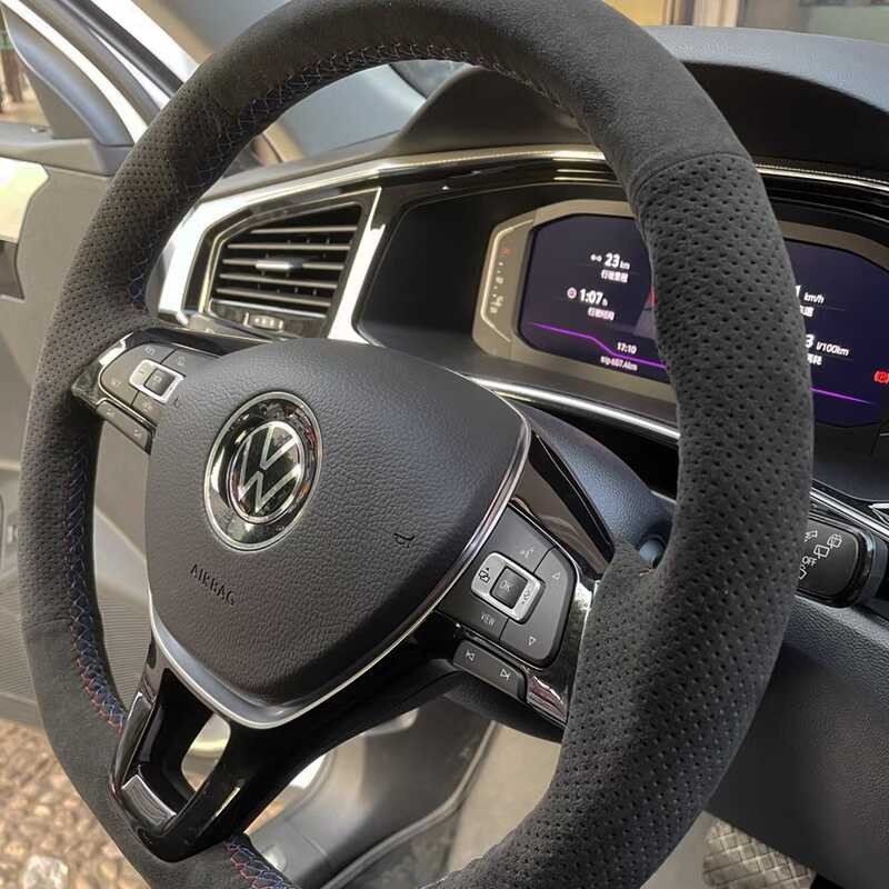 ி ชุดพวงมาลัยแบบกำหนดเองหนังนิ่ม 100% เหมาะสำหรับ VW Go