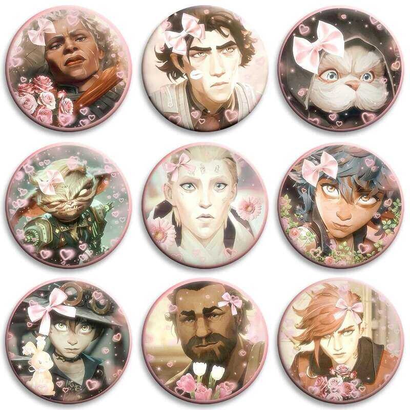 อะนิเมะปุ่มนุ่ม Pin LOL Coquette Arcane Viktor Jix Sevika League of Legendes Creative Badge สําหรับป