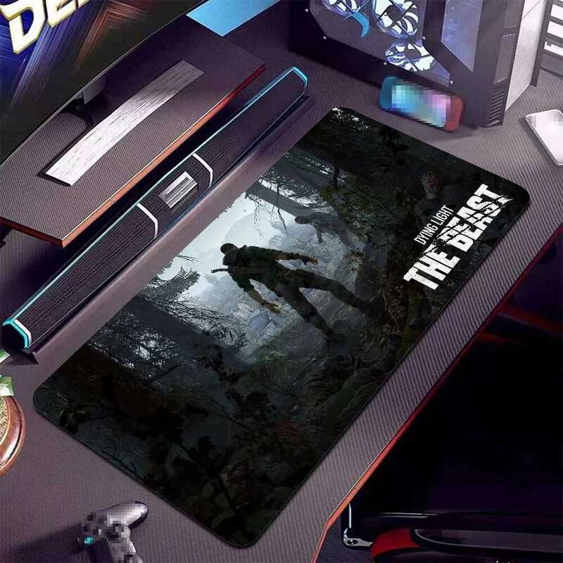 D-Dying L-Light T-The Beast Mousepad แผ่นรองเมาส์กันลื่นขนาดใหญ่เย็บขอบเสื่อทนทานโต๊ะแล็ปท็อปสําหรับ