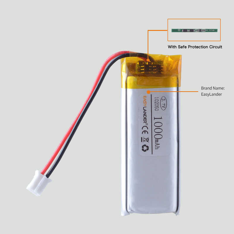 Δ SH JST ZH PH XH ปลั๊ก 102050 3.7V 1000Mah แบตเตอรี่ลิเธียมไอออนโพ
